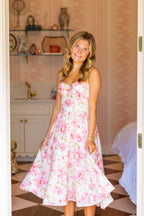 Blushing Rose Corset Midi Dress