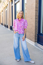 Pinky Lavender and Cream Floral Top