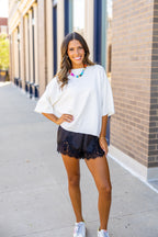 Midnight Blue Satin Lace Shorts