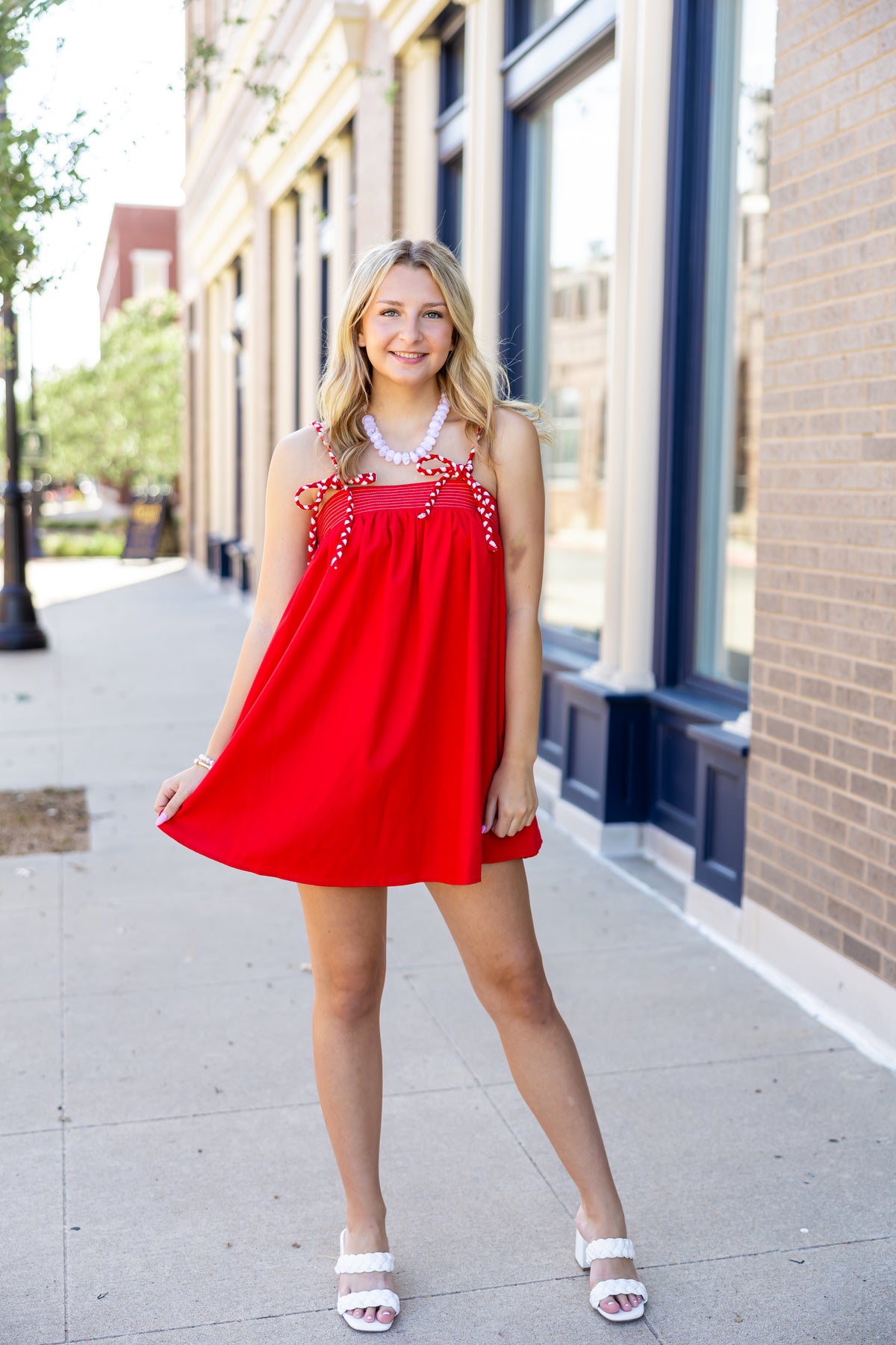Red Babydoll Swing Mini Dress