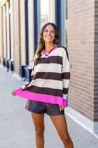 Dark Brown Faux Leather Shorts
