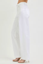 Risen High Rise White Denim Jeans
