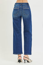 OL Risen Mid Rise Embroidered Detail Denim Jeans