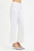 Risen White Front Seam Denim Pant