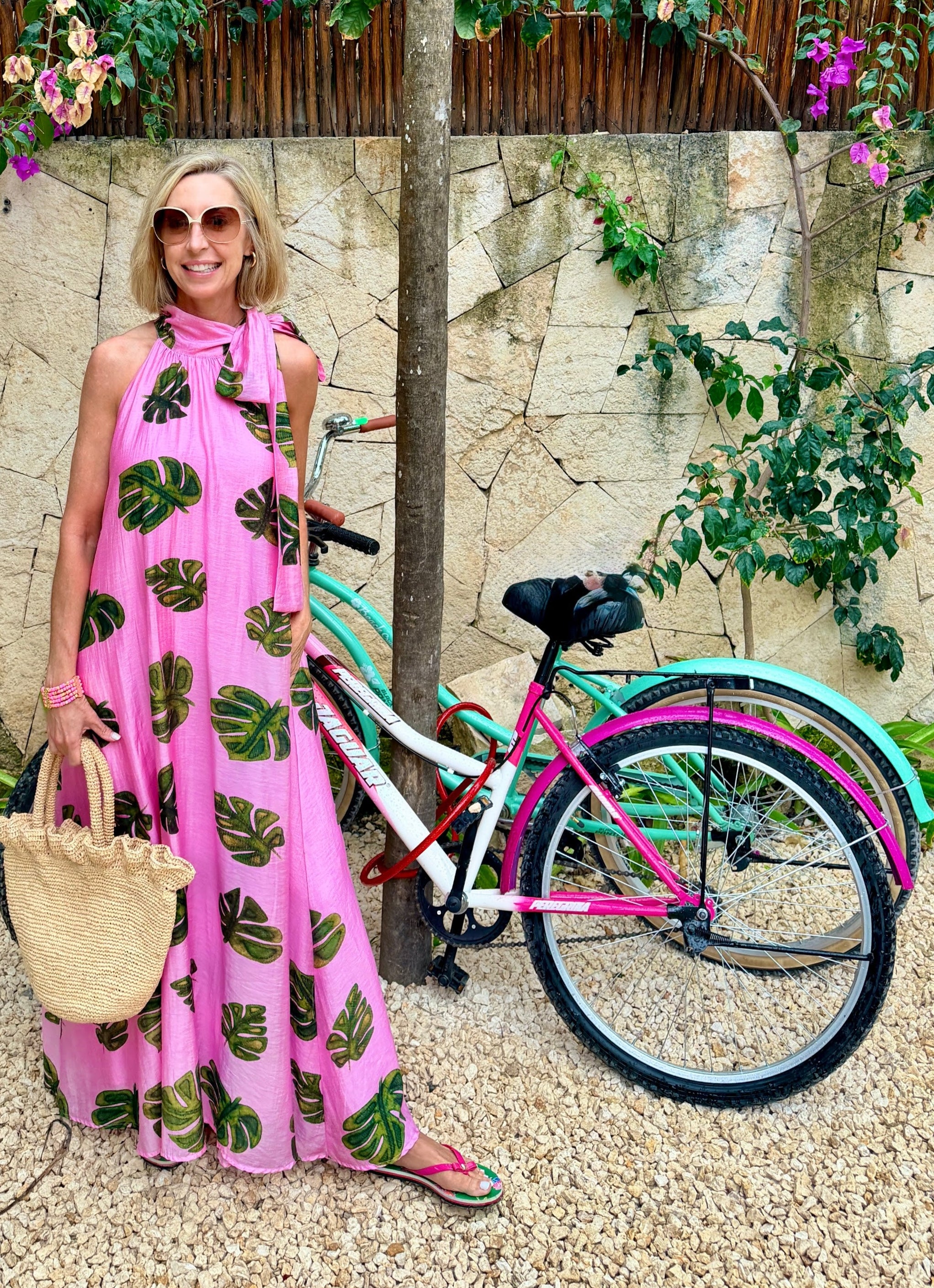 Tropical Halter Maxi Dress with Pockets Charmed By Ryann Tropical Halter Maxi Dress with Pockets Charmed By Ryann